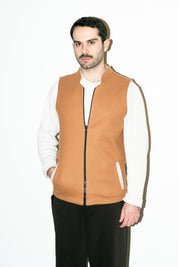 Al-Sudeiri Vest / Reversible - Coconut and Tan (With Zip)