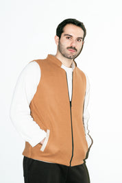 Al-Sudeiri Vest / Reversible - Coconut and Tan (With Zip)