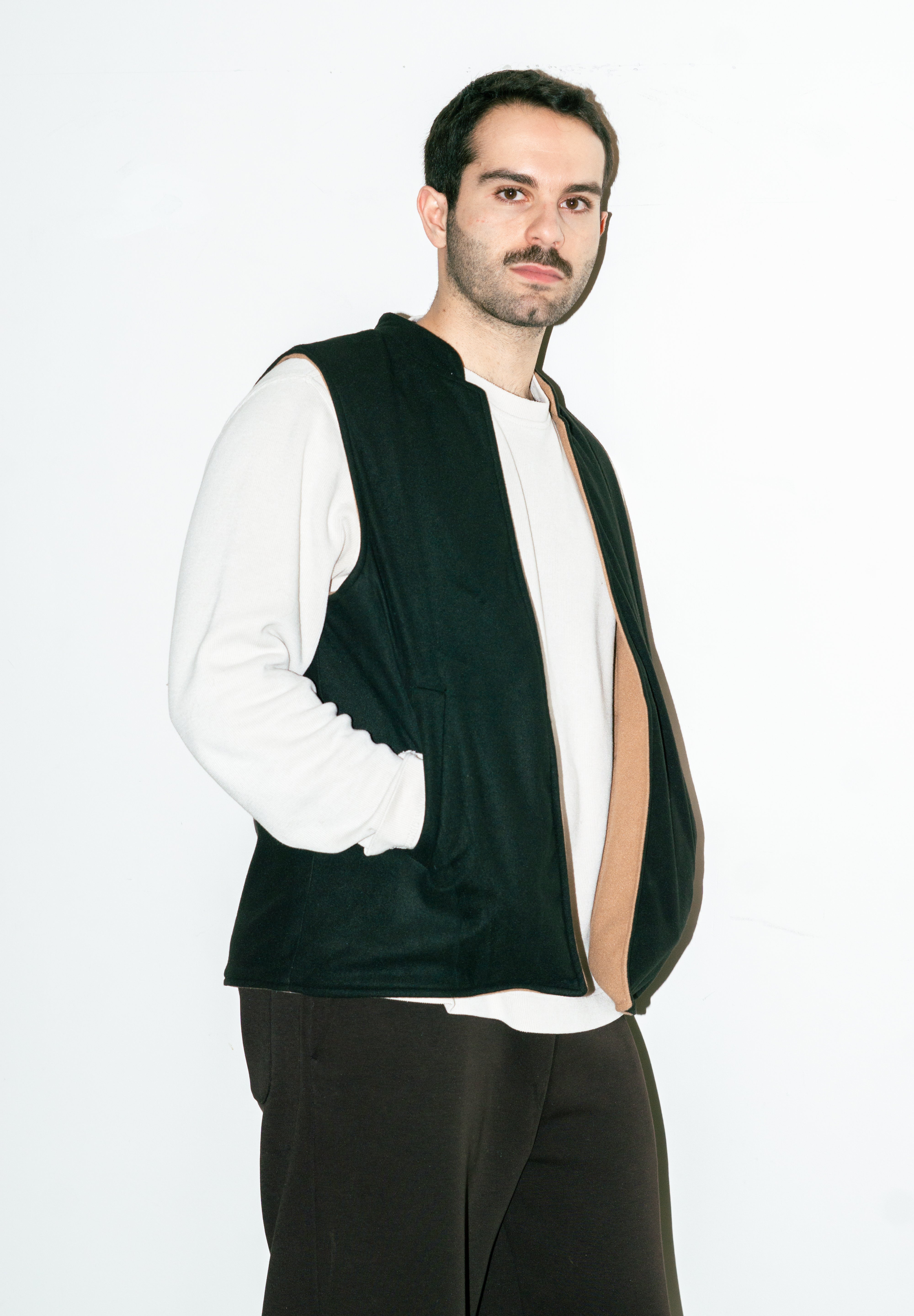 Al-Sudeiri Vest / Reversible - Black and Tan (No Zip)