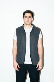 Al-Sudeiri Vest / Reversible - Charcoal and Black (No Zip)