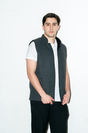 Al-Sudeiri Vest / Reversible - Charcoal and Black (No Zip)